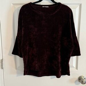Orsay Women's Burgundy Velvet Like Top
